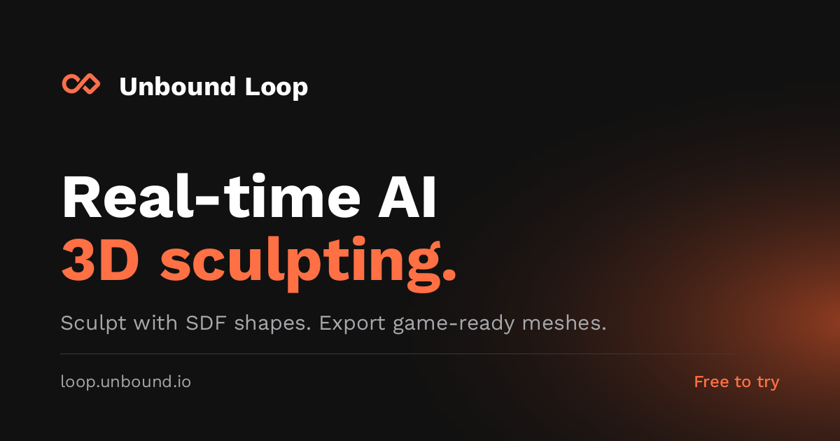 Unbound Loop — Sculpt 3D models from volumetric SDF shapes and watch real-time AI refine them as you…